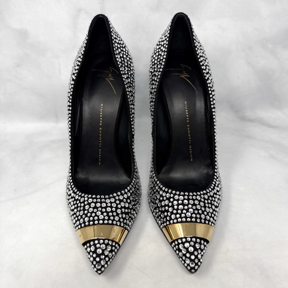 Giuseppe Zanotti Ester 110 Swarovski Crystal Embellished Pointed Toe Pump Heels - Picture 5 of 16